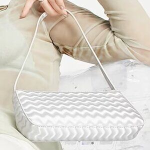 ASOS DESIGN 90's holographic shoulder bag in silver